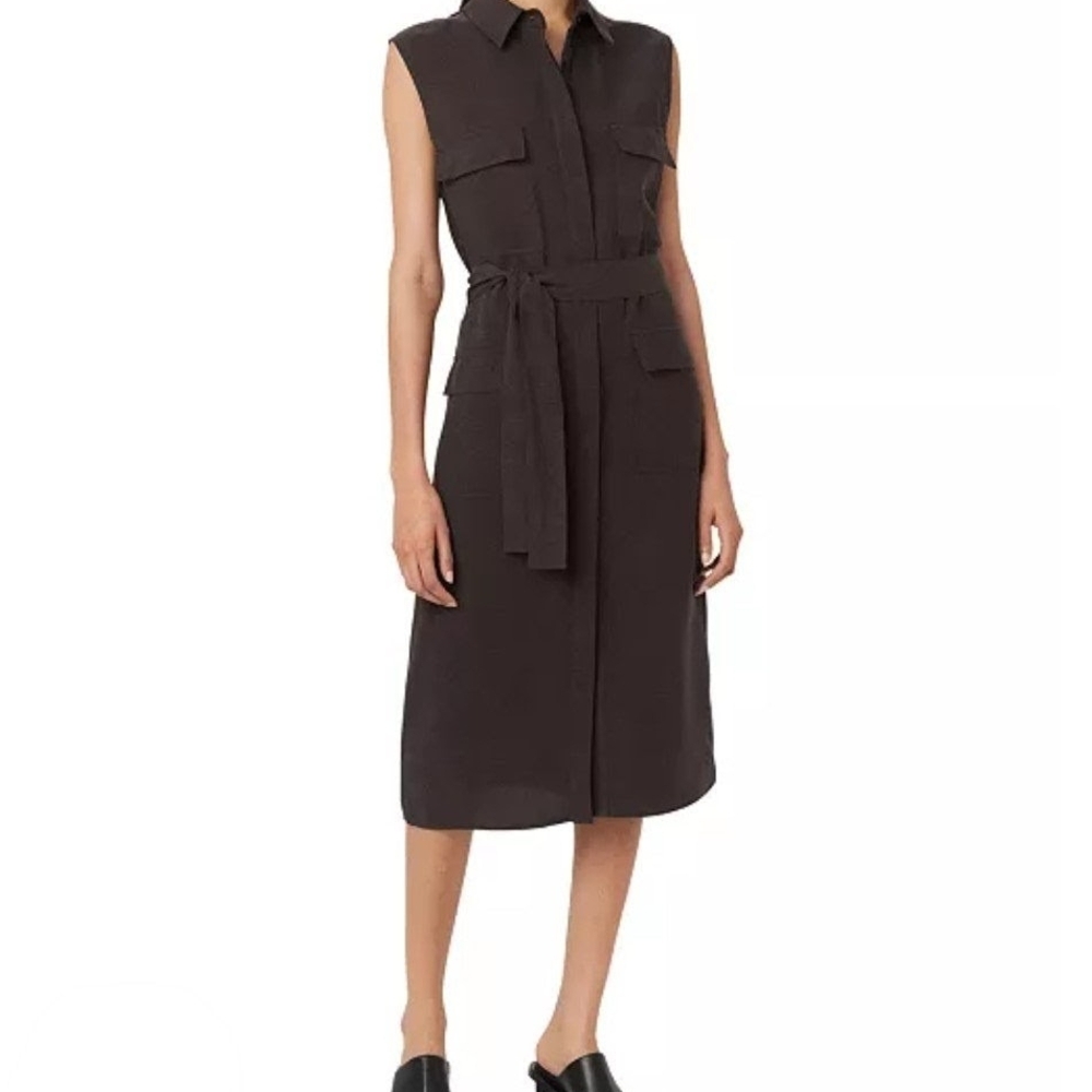 Frank & Oak Linen Blend Sleeveless Midi Dress